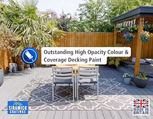 SIRAMICO COATINGS One Coat Anti-Slip Decking Paint, White, 5 Litres – 4