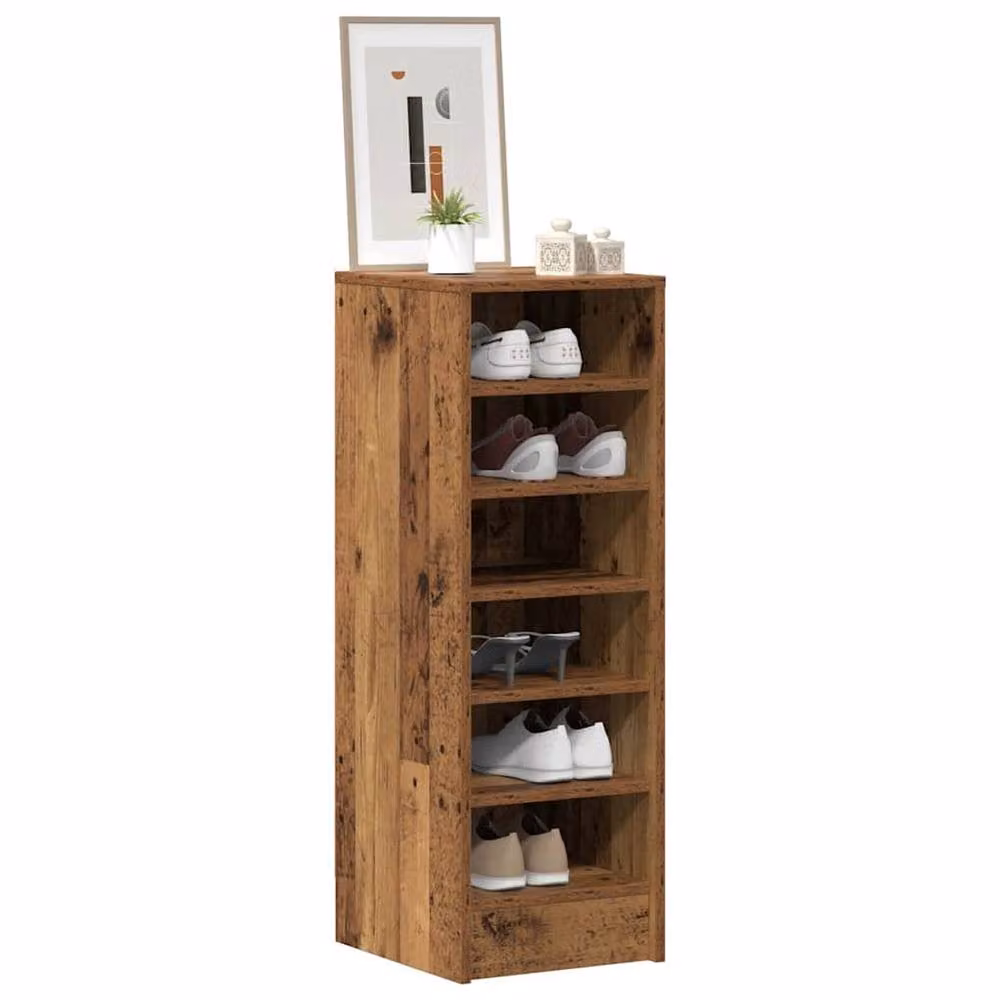 Berkfield Home Rustic Brown Wood Shoe Cabinet, W/D/H: 32 x 35 x 92 cm – 3