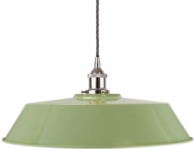 SE Home Chancery Large Pendant Light in Mint Green and Grey with Nickel Finish