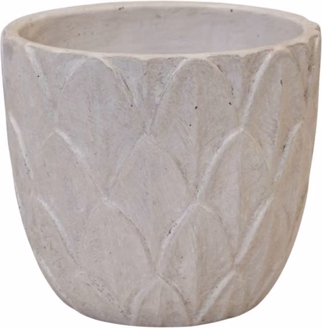 Four Candle White Ceramic Round Planter W/D/H: 17 x 15.5 x 15.5 cm