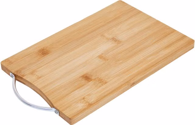 Orsina Aleki Small Rectangular Bamboo Chopping and Serving Board with Handle in Brown