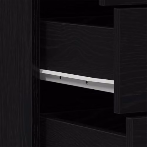 vidaXL Modern Sideboard with 6 Drawers in Black Oak, W: 50 cm, D: 34 cm, H: 96 cm – 5