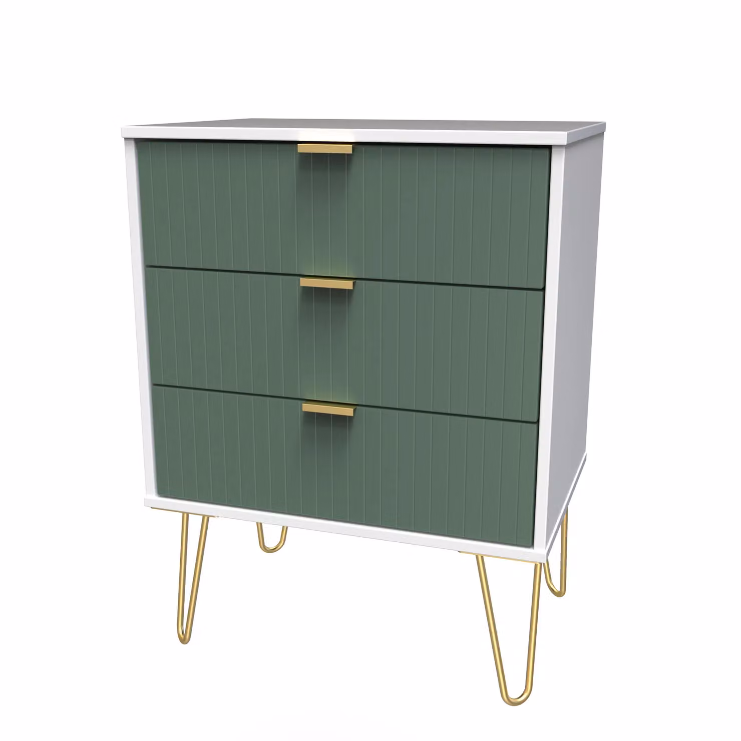 Ready Assembled 2 U Bexley 3 Drawer Chest in Green and Gold – 2