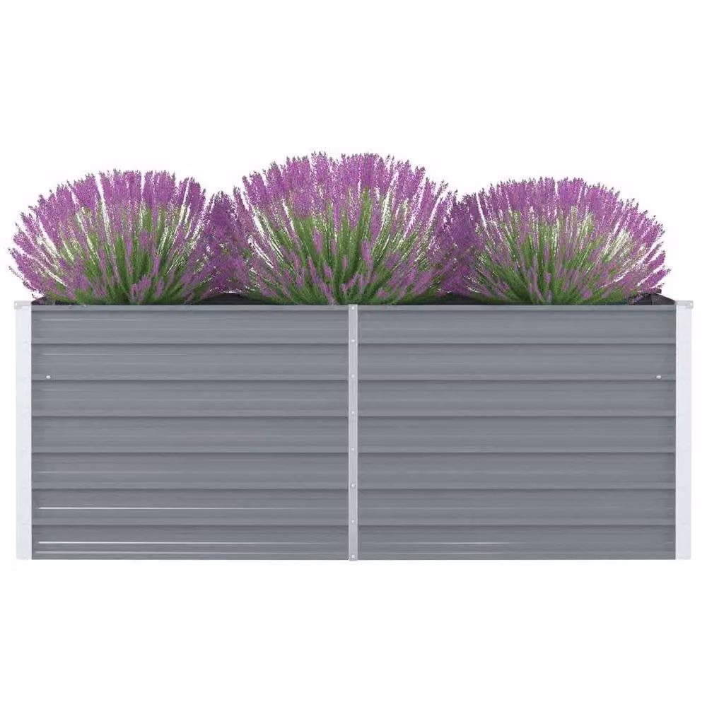 Berkfield Home Raised Garden Bed in Grey Galvanised Steel, W: 160 cm, D: 80 cm, H: 45 cm – 2