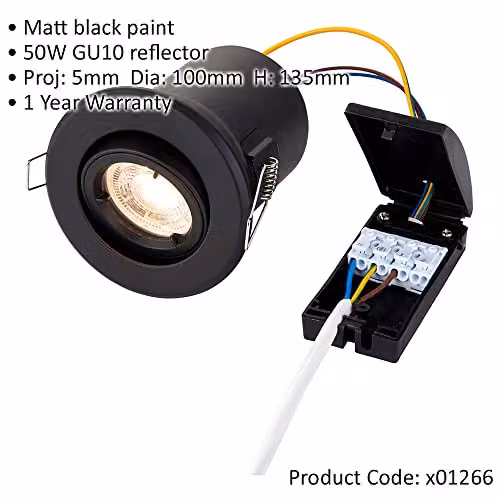 Loops 2 Pack Black Tiltable Recessed Ceiling Downlights, Dimmable, Fits 83mm Hole, GU10 Compatible – 2