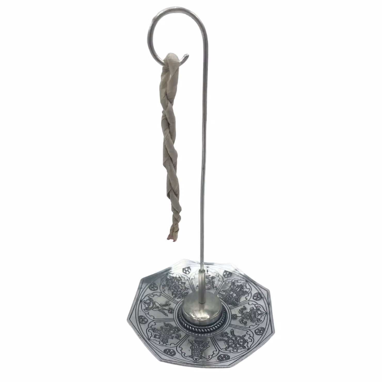 KDMD Astamangal Silver Plated Rope Incense and Holder Set – 3