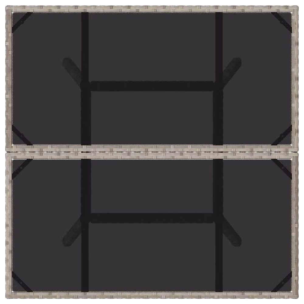 Berkfield Home Square Garden Table with Glass Top in Light Grey, W/D/H: 80 x 80 x 75 cm – 4