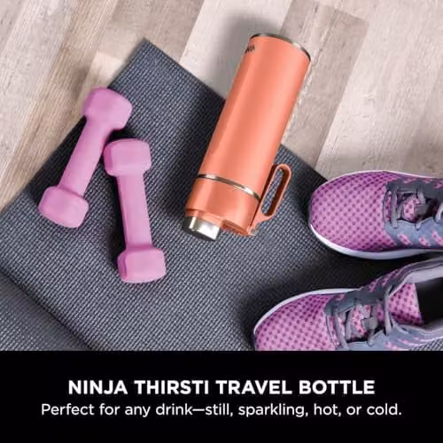 Ninja Thirsti Red Water Bottle and Flask with Leak-Proof Lid, 700 ml – 2