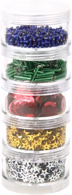Hemline Stackable Craft Storage Containers, Clear, 62cl, Pack of 5