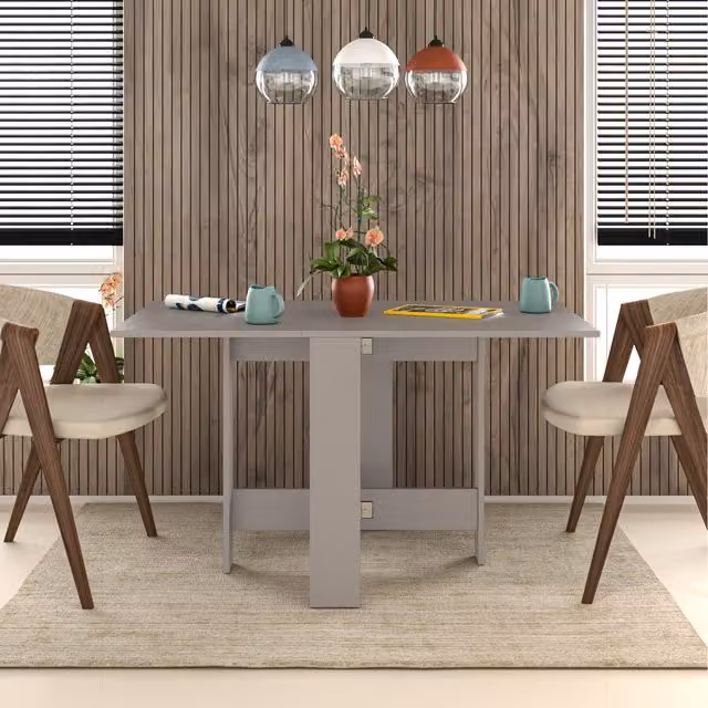 Decortie Modern Extendable Rectangular Dining Table in Matt Grey