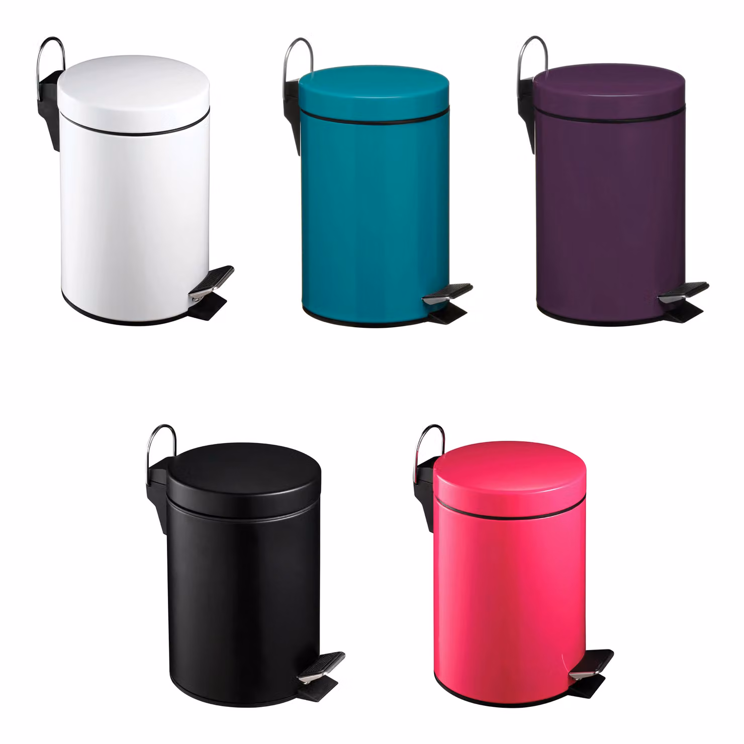 Premier Housewares 3L Turquoise and Purple Pedal Bin with Removable Inner Bucket – 2