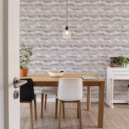 Arthouse Painted Canvas Abstract Wallpaper in Grey – 2