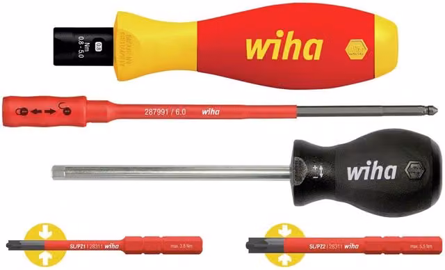 Wiha Torquevario-s 5 Piece Electric Screwdriver Set in Red and Multicolour