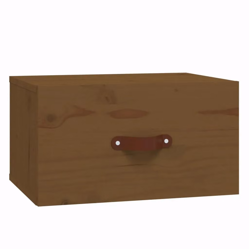 Berkfield Home Wall-mounted Bedside Cabinet in Honey Brown, W: 40 cm, D: 29.5 cm, H: 22 cm – 2