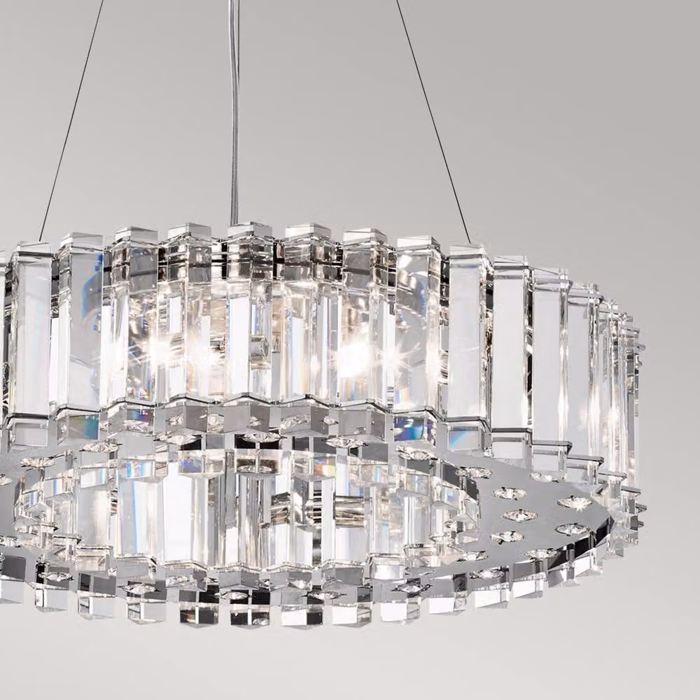Netlighting Crystal Skye 8 Light Chandelier in Chrome and Silver with G9 Bulbs – 3