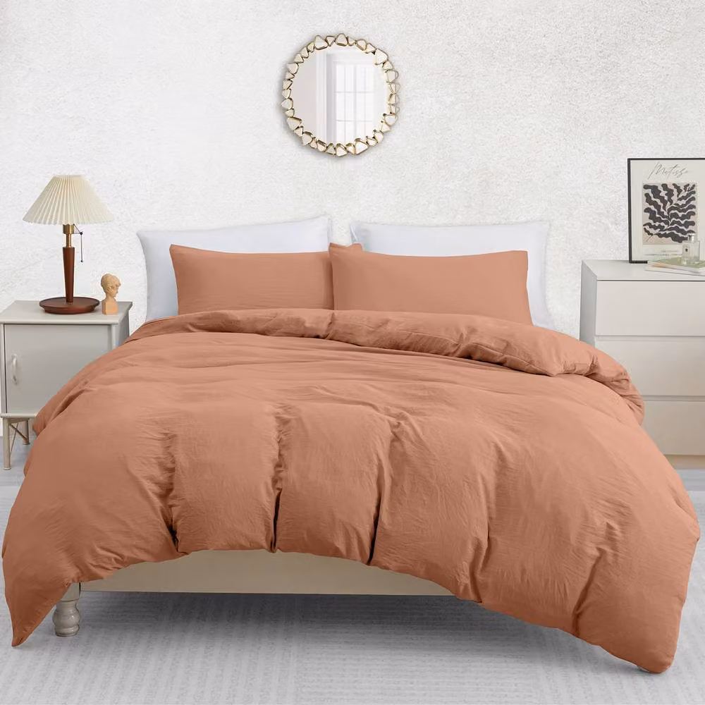 Pamposh 2 Pack Reversible Microfibre Duvet Cover and Pillowcase Set in Pink, Double (140 x 200 cm) – 2
