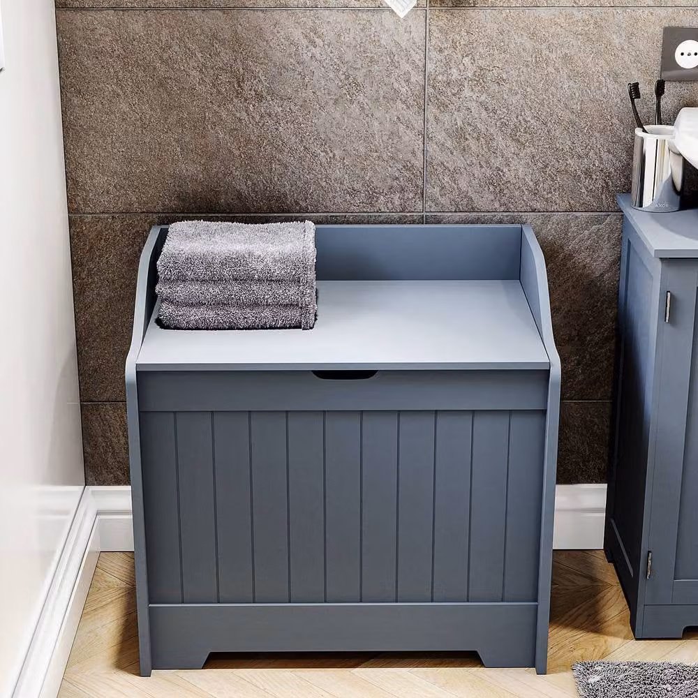 HD Designs Modern Matt Grey Freestanding Laundry Chest and Bathroom Storage Unit – 2