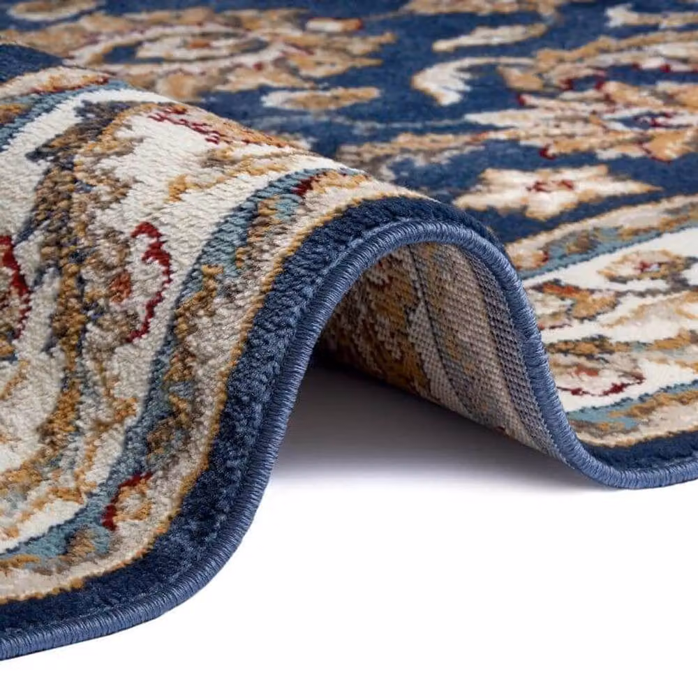 THE RUGS Reni Luxor Oriental Vintage Short Pile Living Room Rug in Blue, W: 160 cm, L: 235 cm – 3