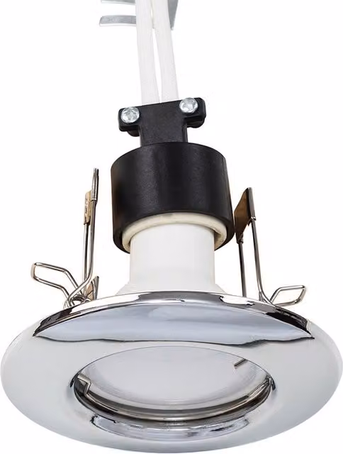 ValueLights Modern Silver Metal LED Fixed Downlight Ceiling Light Fitting Single Pack