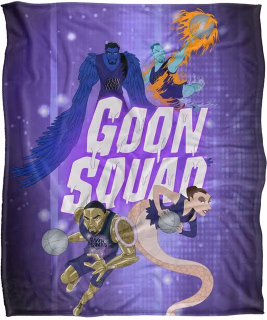 Warner Brothers Space Jam 2 Silky Touch Super Soft Throw Blanket in White and Multicolour, W: 152 cm, D: 127 cm