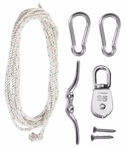 Primrose Stainless Steel Easy Hoist Shade Sail Fixing Kit in Silver