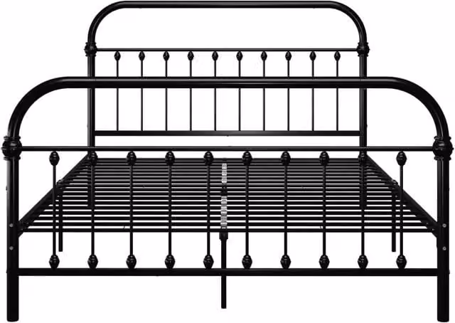 Berkfield Home Elegant Metal Bed Frame in Black, W: 160 cm, H: 109 cm, D: 200 cm – 1