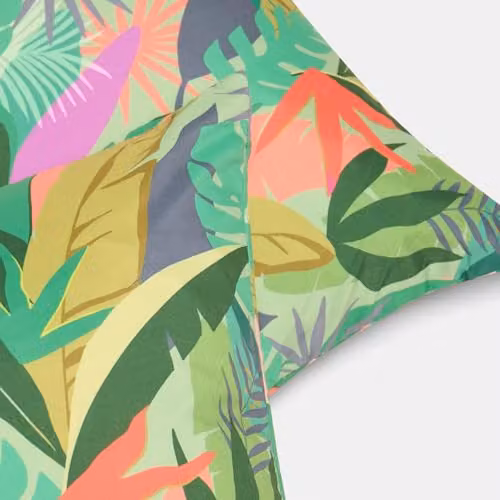 OHS Set of 2 Palm Print Outdoor Decorative Cushion Covers, Green, W/D/H: 45 x 45 x 45 cm – 4