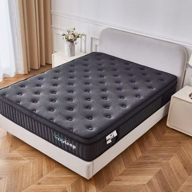 Ezysleep Onyx Spring Foam Hybrid Mattress in White and Grey, H: 30 cm, W: 180 cm, D: 200 cm