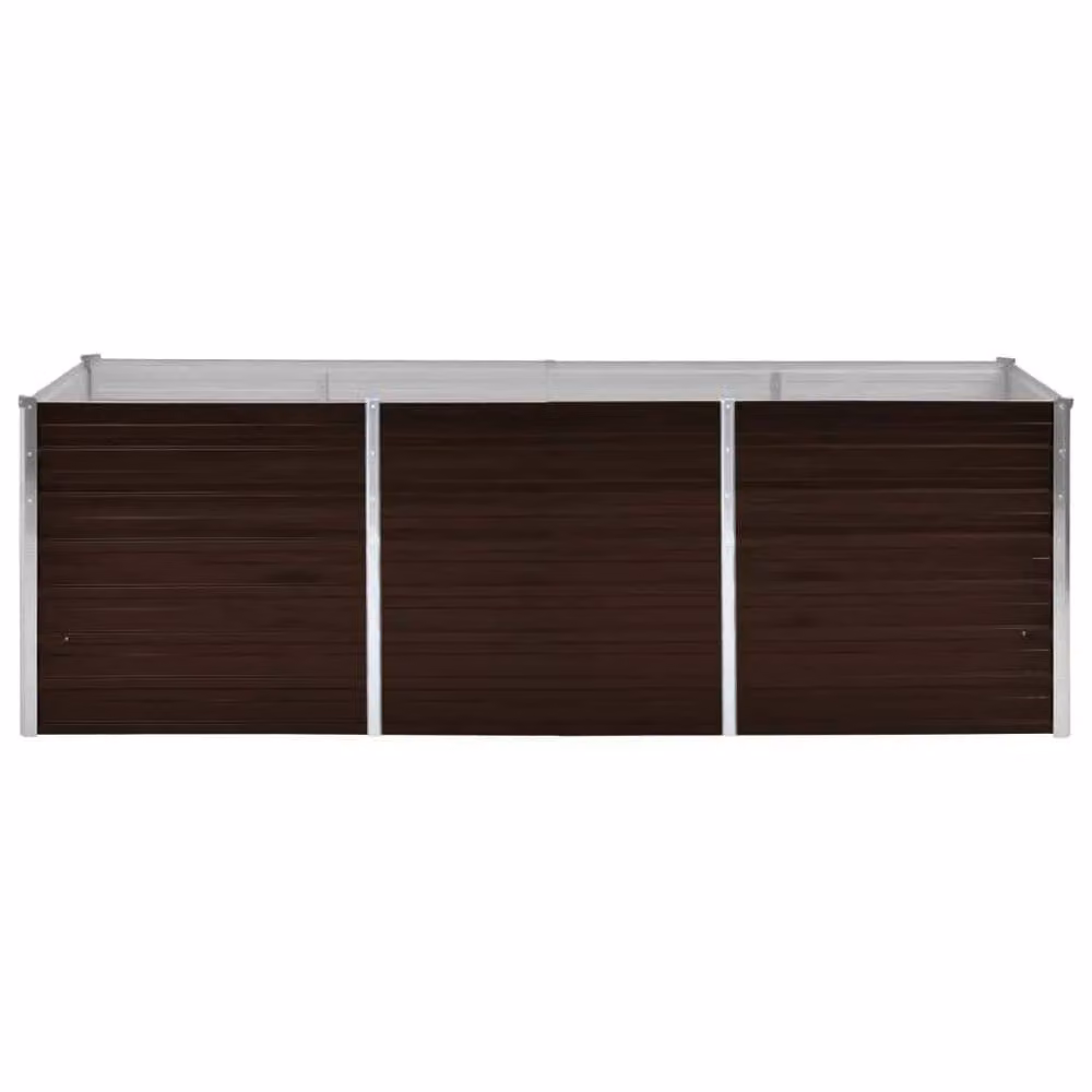 Berkfield Home Garden Brown Galvanised Steel Raised Bed W/D/H: 240 x 80 x 77 cm – 3