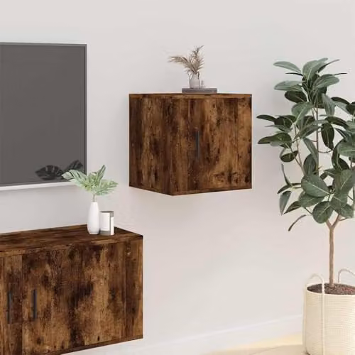 vidaXL Modern Wall Mounted TV Cabinet in Smoked Oak, W/D/H: 40 x 34.5 x 40 cm – 2