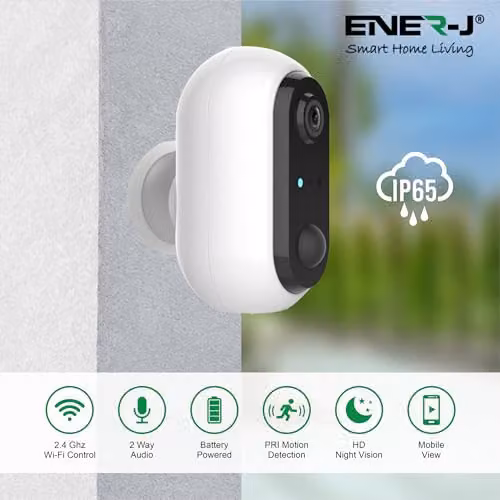 ENER-J Smart Wireless 1080P IP Security Camera with Rechargeable Battery, White – 4