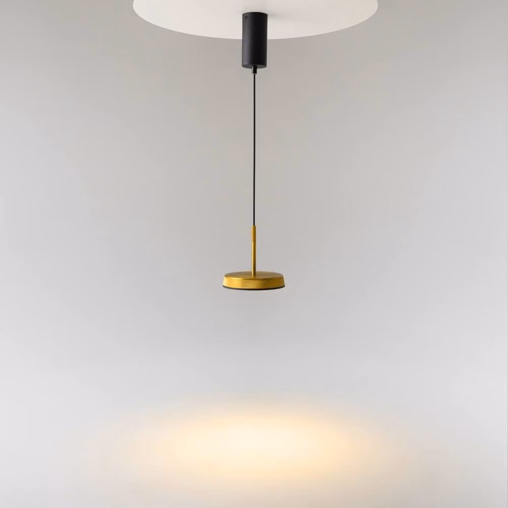 Netlighting El Modern Adjustable LED Pendant Ceiling Light in Black and Gold/Brass with 700lm Warm White 3000K Output – 2