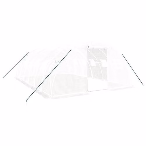 vidaXL Greenhouse with Steel and Plastic Frame, White, W/D/H: 6 x 4 x 2 m – 1