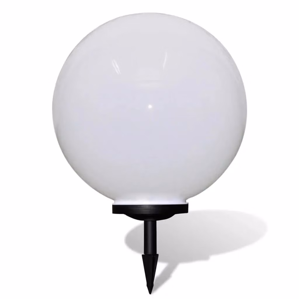Berkfield Home Solar LED Outdoor Pathway Lamp with Ground Spike and Dusk Sensor, White, Height: 50 cm – 2