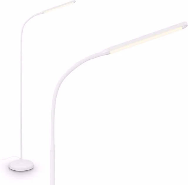 Briloner LED Floor Lamp in White, Dimmable and Adjustable with Touch Control and USB, W/D/H: 21 x 21 x 170 cm