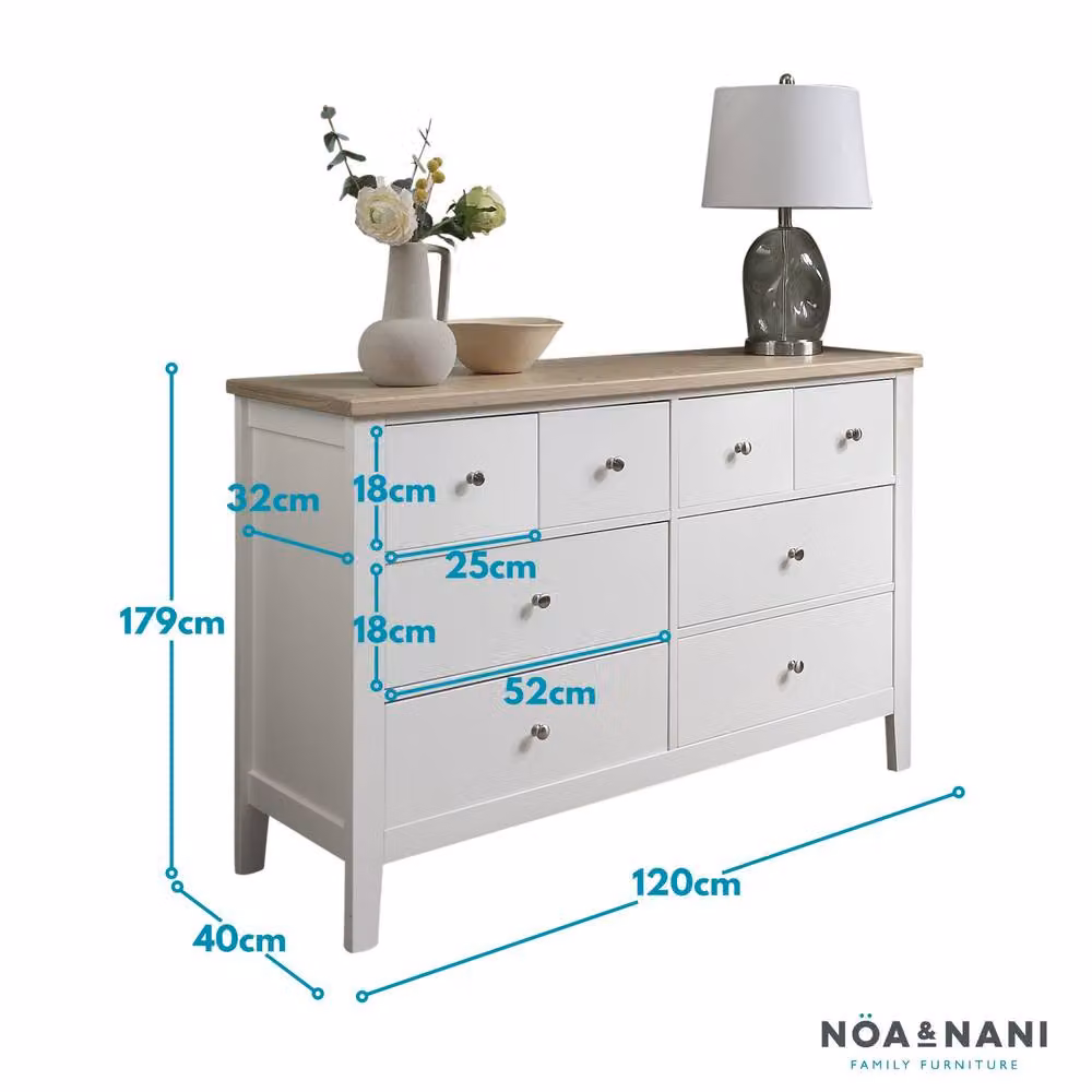 Nöa and Nani Leines 8 Drawer Chest of Drawers in White and Oak – 3