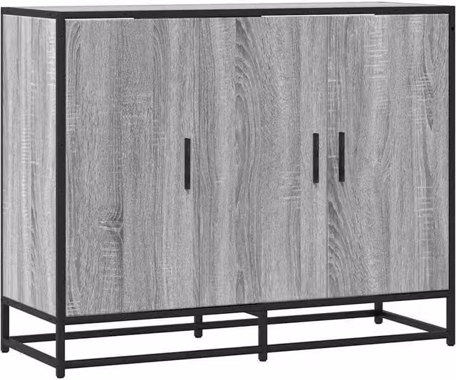 Berkfield Home Grey Sonoma Sideboard in Engineered Wood, W/D/H: 94 x 35 x 76 cm