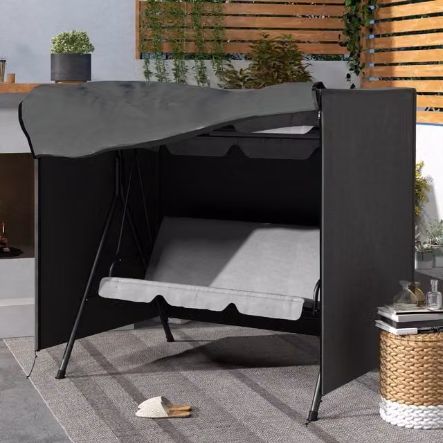 OUTSUNNY Water-Repellent Oxford Cloth Patio Swing Chair Cover in Grey – 1