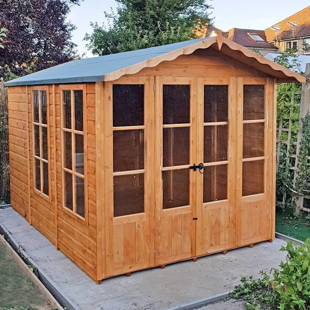 Shires Westminster Summerhouse with Double Doors and Opening Windows, Light Brown, W: 400 cm, D: 205 cm, H: 210 cm – 2