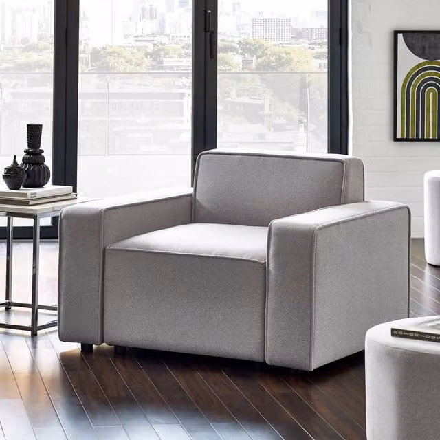 Julian Bowen Lago Grey Fabric Modular Sofa Combi Set with Armchair, W/D/H: 112 x 92 cm