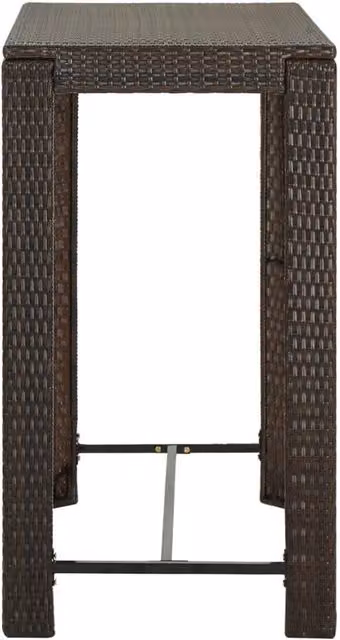 Berkfield Home Modern Garden Bar Table in Brown Poly Rattan and Steel, W: 100 cm, D: 60.5 cm, H: 110.5 cm