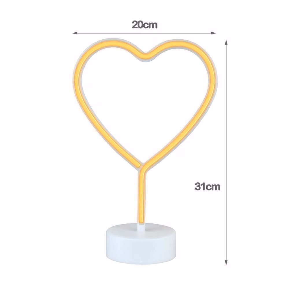 Simpa LED Novelty Neon Heart Light in Warm White – 2