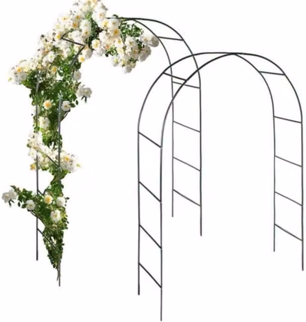 NESTLUNE XL Solid Metal Garden Arbour Wedding Party Arch in Black – 1