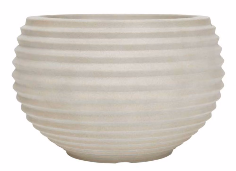 Primrose Round Planter Pot in White and Beige, Diameter: 54 cm – 2