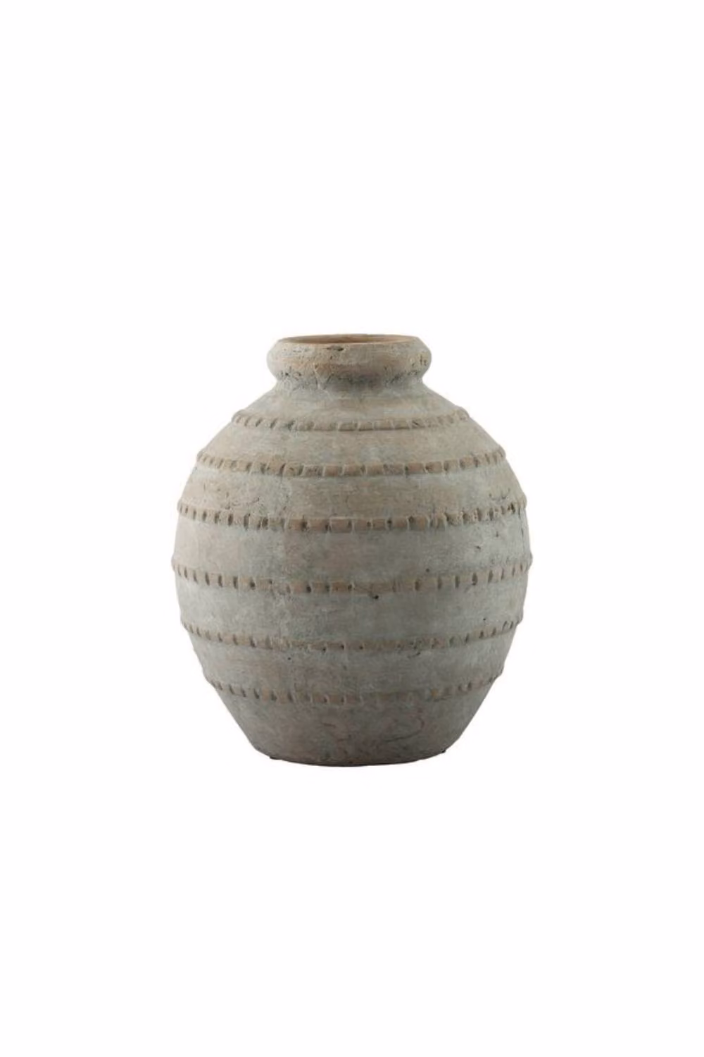 KDMD Hortus Gold Coast Washed Terracotta Squat Vase, Grey, Height: 26 cm – 2