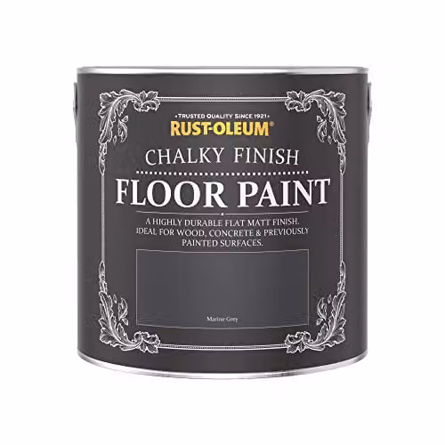 Rust-Oleum Water-Based Scratch-Proof Floor Paint in Matt Finish, Marine Grey, 2.5L – 3