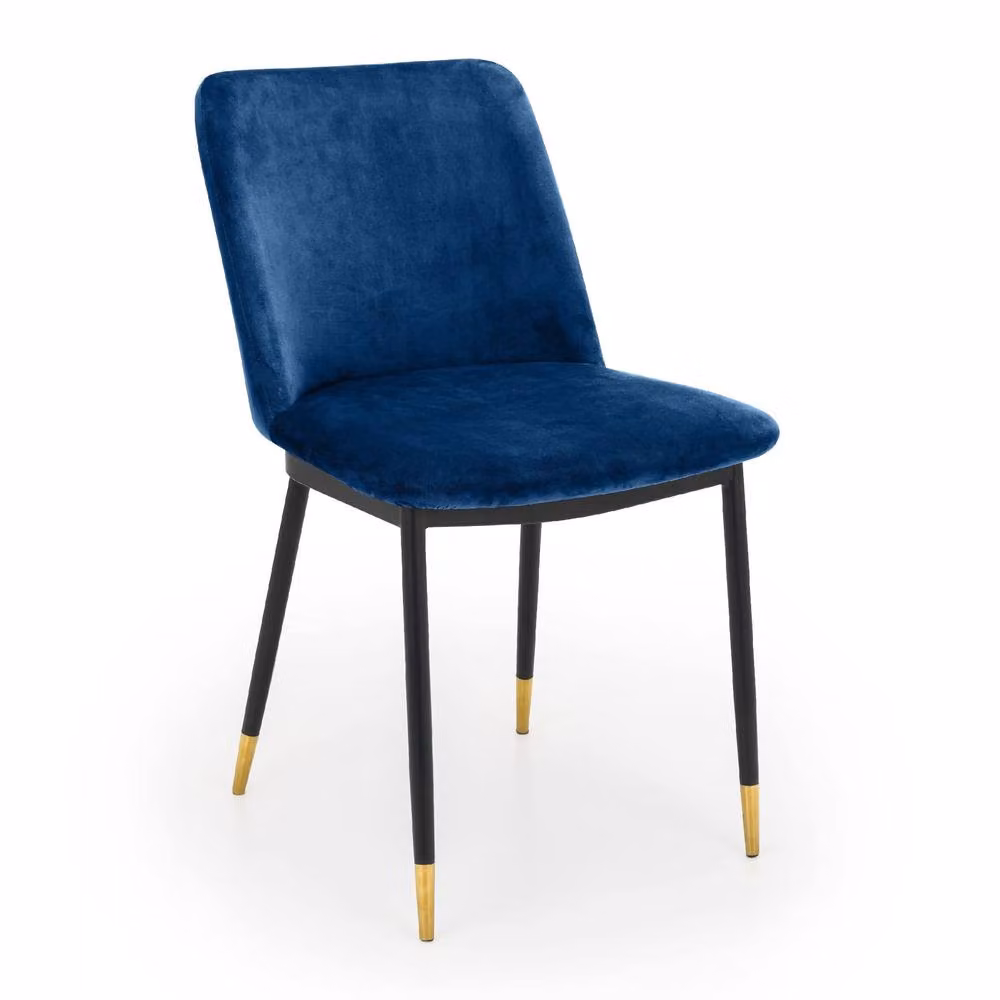 Cheshire Celeste Blue Velvet Modern Upholstered Dining Chairs - Set of 2 – 2
