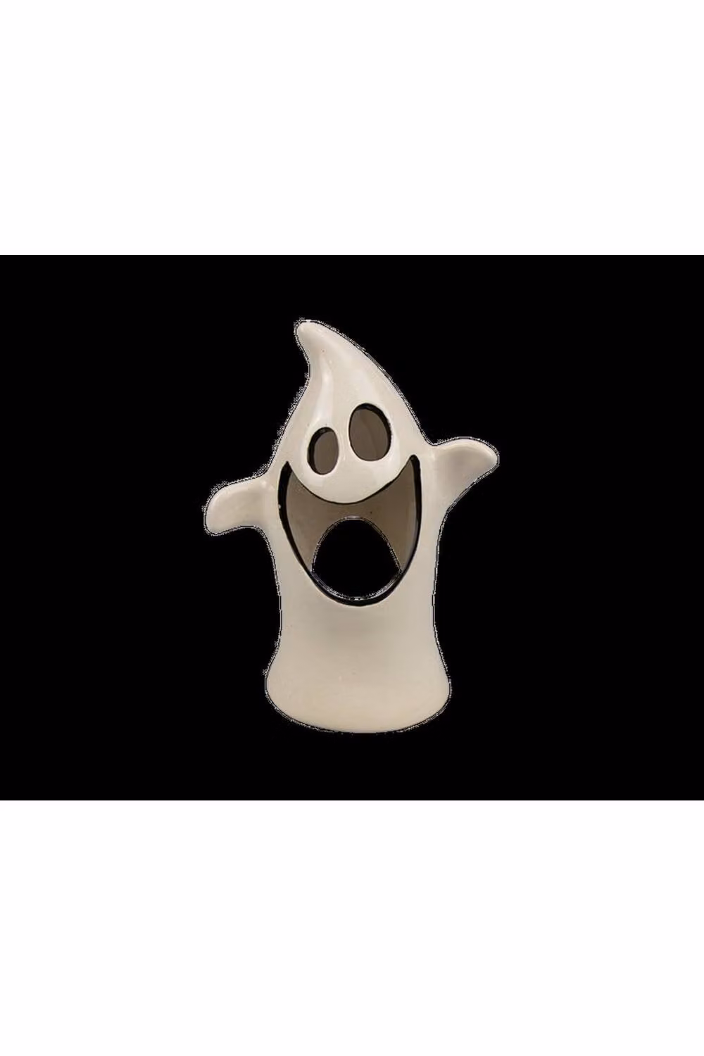 KDMD Pack of 3 White Ceramic Tall Ghost Tea Light Holders for Halloween Decor – 2