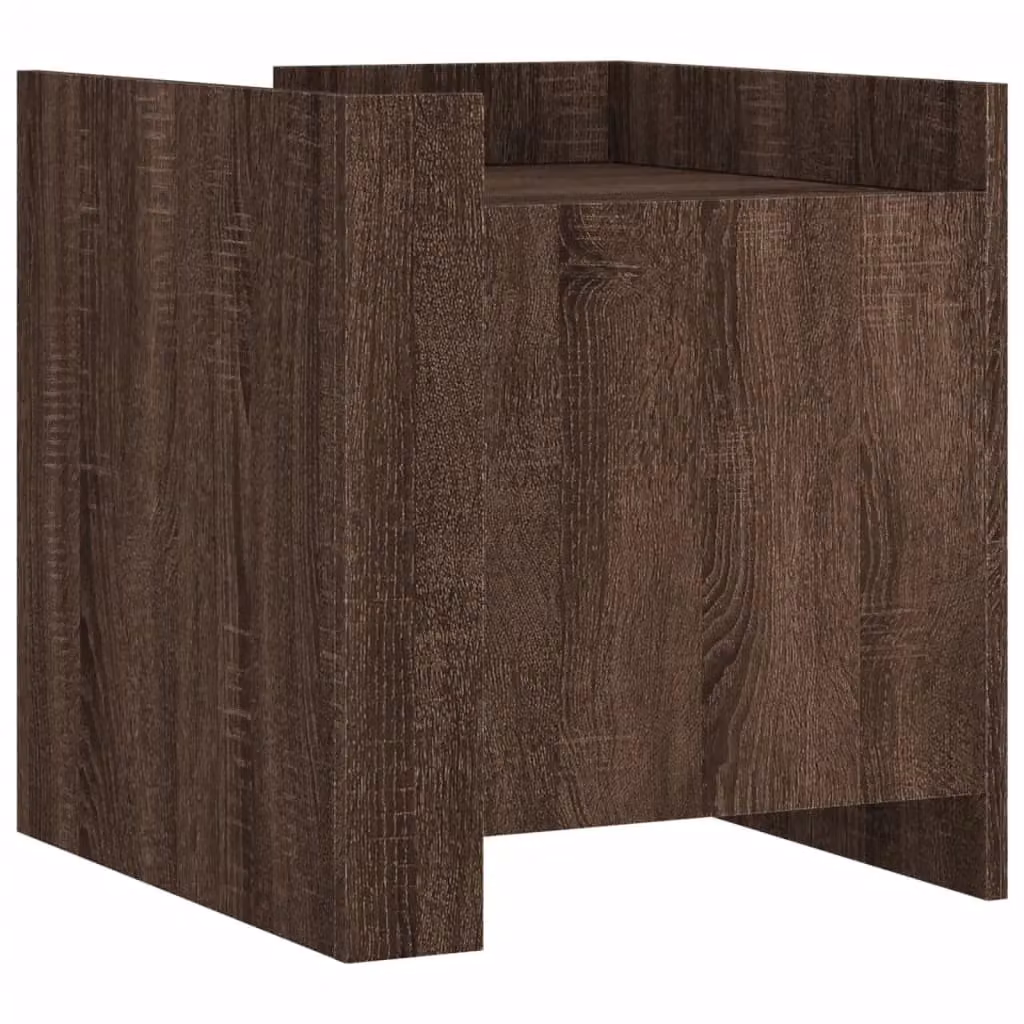 Berkfield Home Brown Oak Bedside Cabinet W/D/H: 45 x 50 x 50 cm – 2