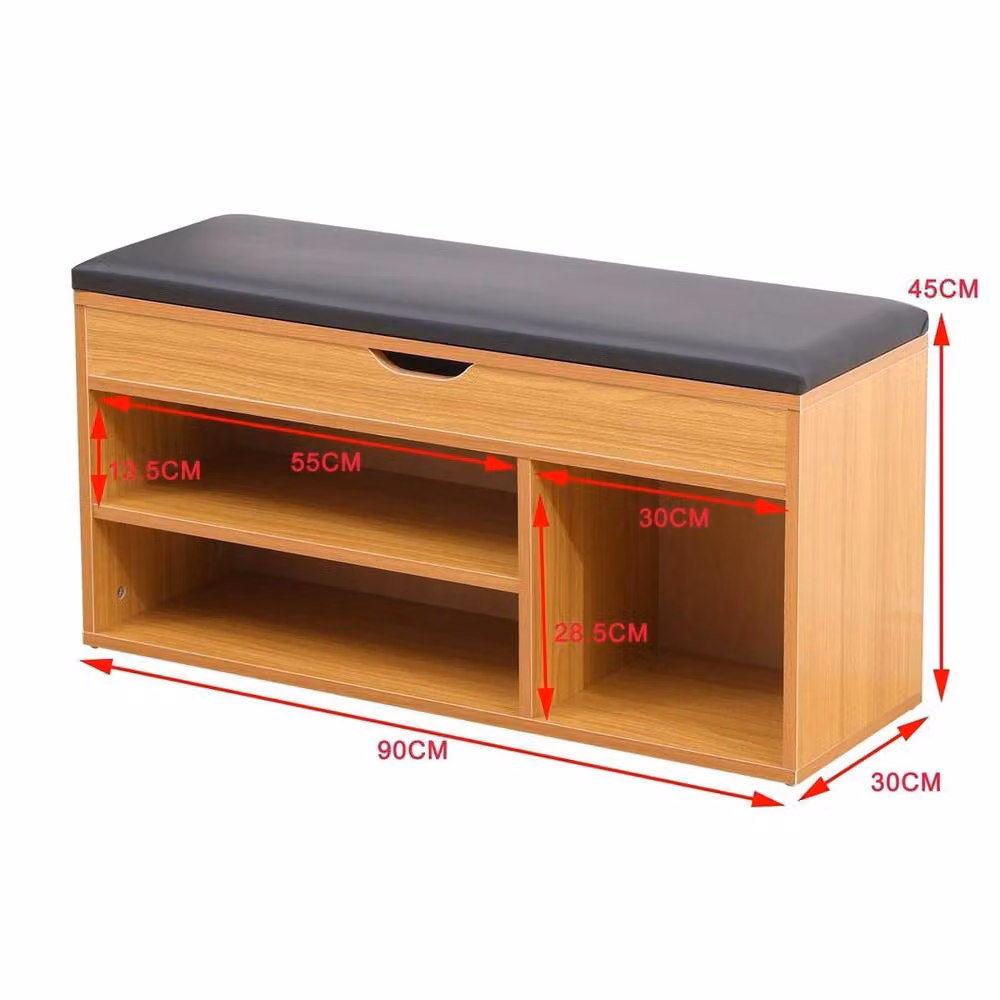 SPETLEK Brown Wooden Shoe Bench and Hallway Rack – 2